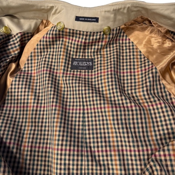 Vintage Unisex Men's Stollerys Trench Coat Made in England  Check Lining S42 - Picture 9 of 16